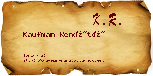 Kaufman Renátó névjegykártya
