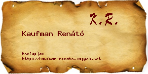 Kaufman Renátó névjegykártya